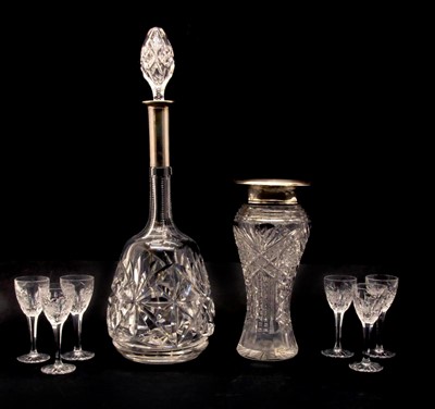 Lot 105A - A silver topped decanter