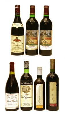 Lot 263 - Miscellaneous to include: Côte-Rôtie, M Chapoutier, 1986, one bottle and five others of varying size