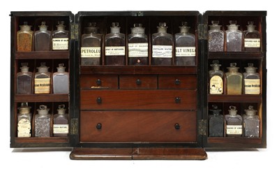 Lot 59 - A mahogany cased travelling apothecary cabinet