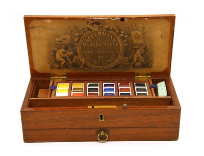 Lot 144 - A 19th century mahogany cased artist's paint box