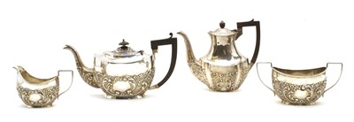 Lot 19 - An Edward VII silver four piece tea set