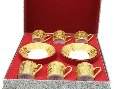 Lot 100 - Two cased sets of boxes Limoges coffee cans and saucers