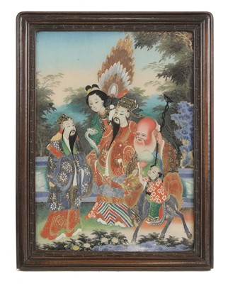 Lot 248 - A Chinese reverse glass painting