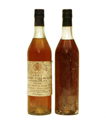 Lot 371 - Berry Bros & Rudd, Grande Champagne Cognac, 1963, bottled 1986, one bottle and another, no label