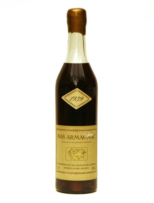 Lot 373 - Bas Armagnac, Chateau de Laubade, 1939, bottled in 1990, 40% vol, 70cl, one bottle