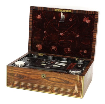 Lot 55 - A kingwood and brass inlaid travelling desk