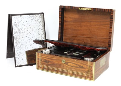 Lot 55 - A kingwood and brass inlaid travelling desk