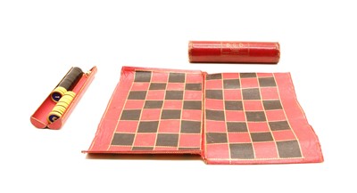 Lot 119 - A Jacques patent portable backgammon, chess and draughts board