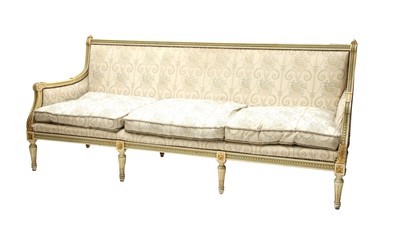 Lot 430 - A French-style painted and parcel-gilt sofa