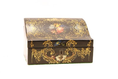 Lot 157 - A Victorian papier mache and lacquer stationery box