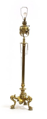 Lot 381 - A brass standard lamp
