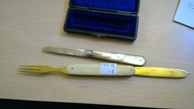 Lot 76 - A silver blade pocket fruit knife with mother of pearl handle