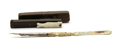 Lot 100B - A bone 'Stanhope' optical viewer as a souvenir pen