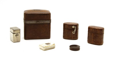 Lot 57 - A pair of crocodile leather cover writing case fitments