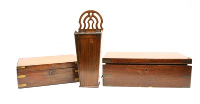 Lot 198 - Two Victorian mahogany boxes and a candle box