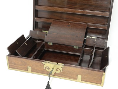 Lot 52 - A large Indian padouk and brass-mounted writing box