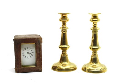 Lot 310 - A French brass carriage clock