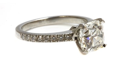 Lot 342 - A platinum single stone diamond ring by Tiffany & Co.