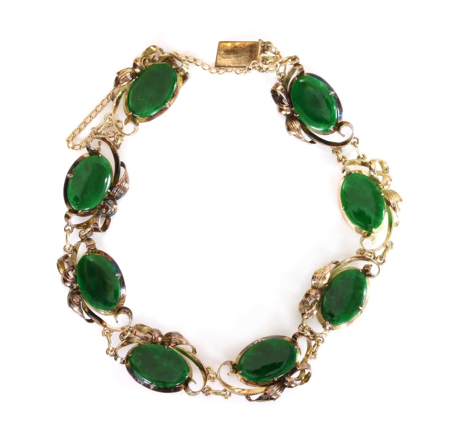 Lot 181 - A jade bracelet, c.1950
