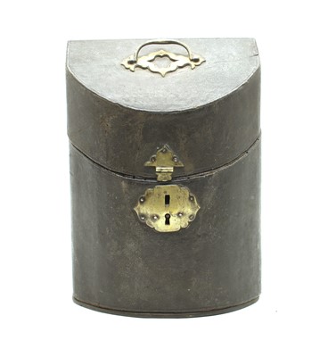 Lot 294 - An English George III shagreen and brass mounted knife box