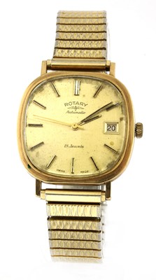 Lot 480 - A gentlemen's 9ct gold Rotary automatic bracelet watch, c.1970