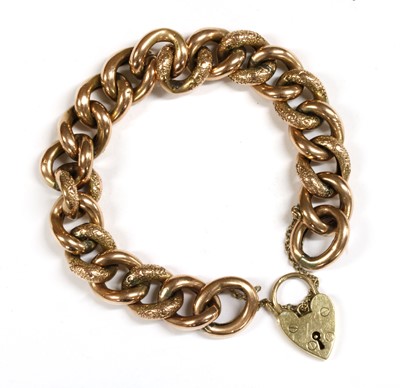 Lot 109 - A gold hollow curb link bracelet