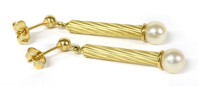 Lot 77 - A pair of 18ct gold cultured pearl earrings