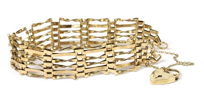 Lot 115 - A 9ct gold six row gate bracelet