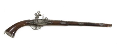 Lot 760 - A Brescian Miquelet lock long-barrelled pistol