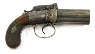 Lot 771 - A 6-shot percussion pepperbox revolver by M & J Pattison