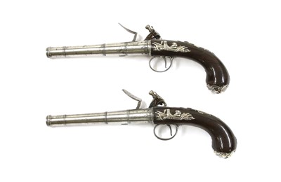 Lot 780 - A pair of Queen Anne-style flintlock pistols