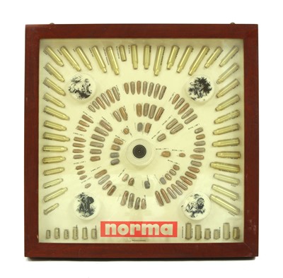 Lot 794 - A cartridge and bullet factory display for Swedish Norma ammunition