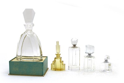 Lot 185 - A collection of Art Deco style glass perfume bottles