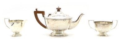 Lot 63 - A George V silver three piece tea set