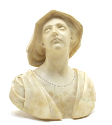 Lot 151 - An alabaster bust of a lady