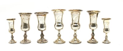Lot 207 - A collection of silver Kiddush cups