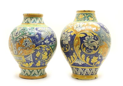 Lot 268 - Two Italian majolica style jars