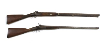 Lot 271 - A double barrelled pinfire shotgun and a percussion musket