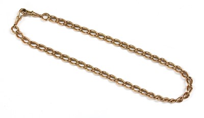 Lot 445 - A 9ct gold curb link double Albert chain