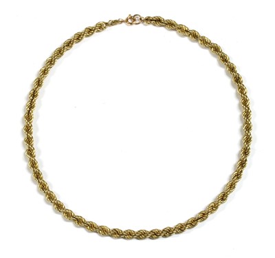 Lot 149 - A 9ct gold hollow rope link chain