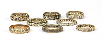 Lot 357 - Eight paste or synthetic spinel full eternity rings