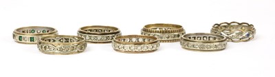 Lot 356 - Seven paste or synthetic spinel full eternity rings