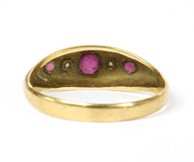 Lot 1 - An 18ct gold five stone ruby and diamond ring