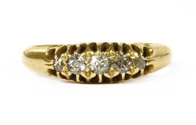 Lot 2 - An 18ct gold five stone diamond ring