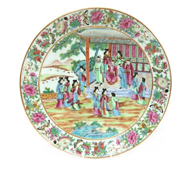 Lot 148 - A Chinese Canton enamelled famille rose charger