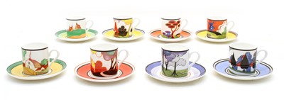 Lot 297 - Eight Wedgwood limited edition 'Cafe Chic' collection coffee cups and saucers