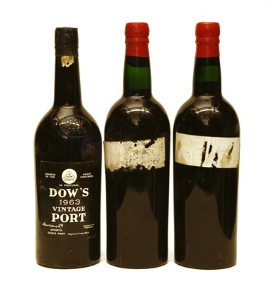 Lot 315 - Dows, Vintage Port, 1963, one bottle and Croft, Vintage Port, 1963, two bottles