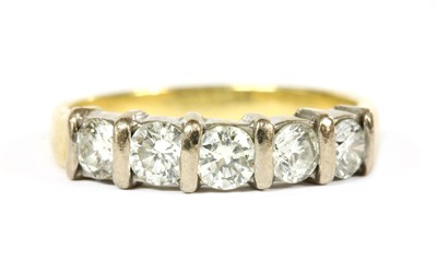 Lot 207 - An 18ct gold five stone diamond ring