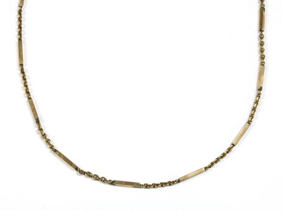 Lot 145 - A gold bar and trace link necklace