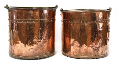 Lot 291 - A pair of copper fireside buckets